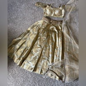 Golden beige lehenga